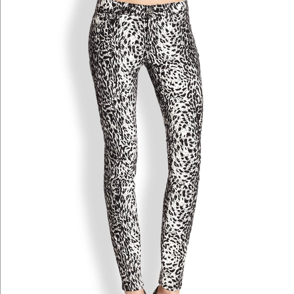 7 For All Mankind Skinny Contour Leopard Jeans